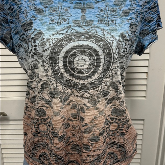 Boho Mandala Burnout Lightweight Womens Top - Picture 2 of 4
